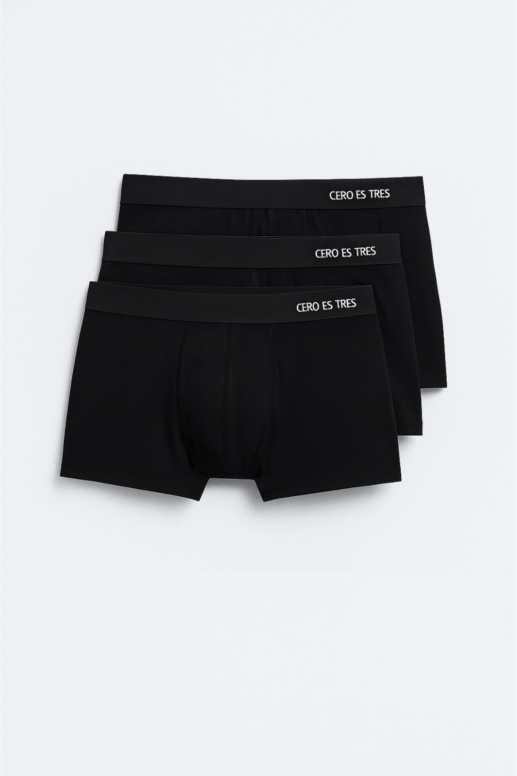 901NE - BOXERS TRIPACK LISO NEGRO
